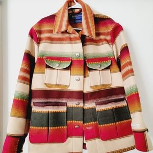 Pendleton Mens Santa Fe western wear Coat  Jacket XL button up collar stripe